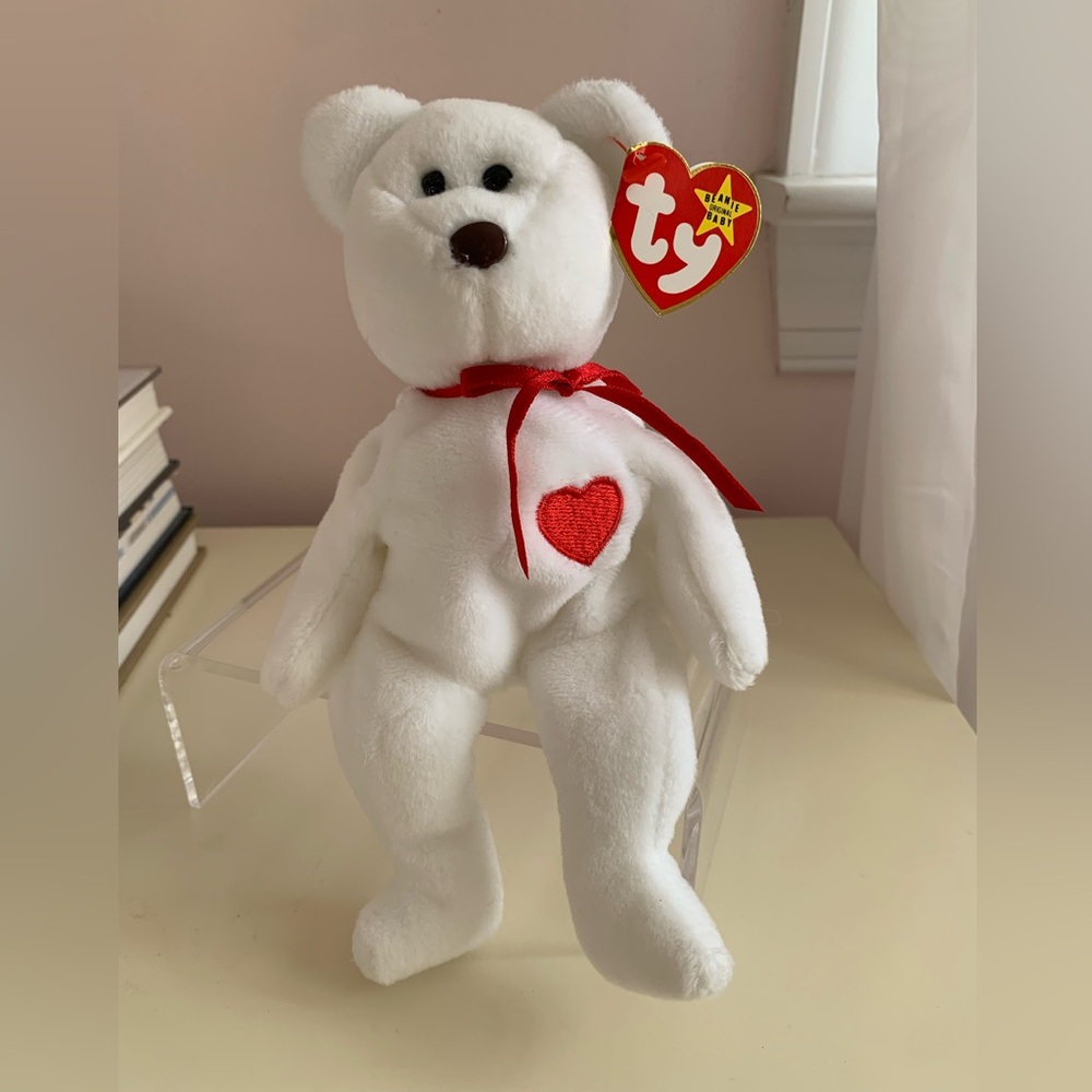 VTG NWT Beanie Baby Ty Valentino Teddy Bear Stuffed Animal 1994 Style 4058